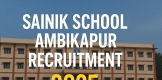 Sainik School Ambikapur Recruitment 2025 | Latest Vacancy, Eligibility, Application Form surguja.net